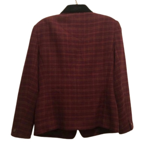 Wool Tweed Coin-Button Velvet Collar Jacket - Picture 5 of 11